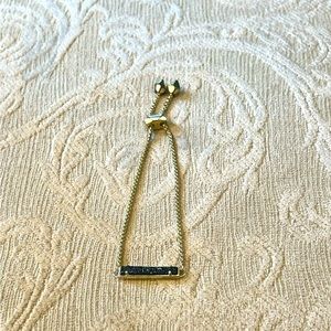 Kendra Stan chain drusy bracelet in gold with black drusy.